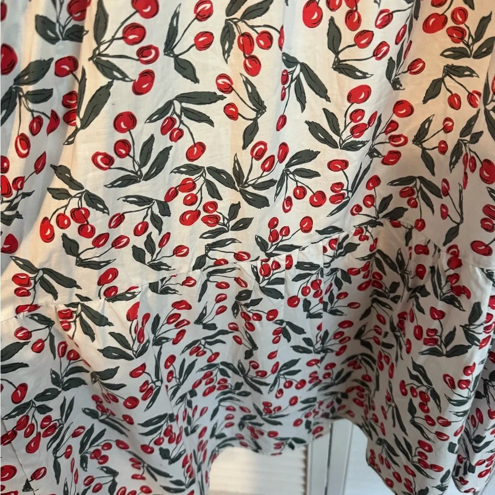 Chic Floral Midi Dress - White and Red - Picture 8 of 10